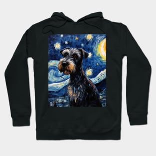 Standard Schnauzers Painted in The Starry Night style Hoodie